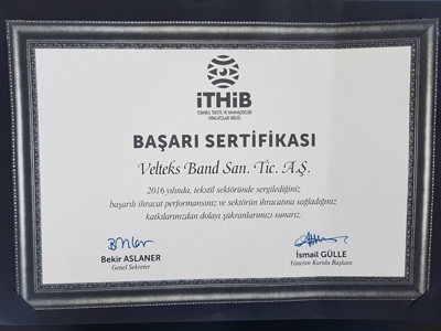 Istanbul Textile And Raw Materials Exporters Unon - Certificate Of Achievement 2017
